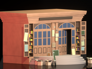 Ernesto Street Antique Library 3D Model