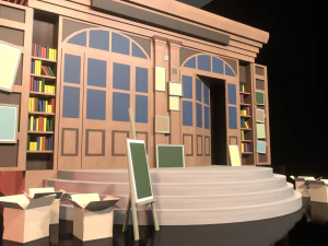 Ernesto Street Antique Library 3D Model