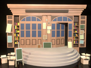 Ernesto Street Antique Library 3D Model