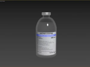 NaCl 09 바이알 500ml 3D 모델