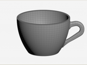 Small set of barware coffee cup and saucer 3D 模型