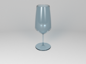 GLASSWARE---Square Champagne Flute 3D Model Collection