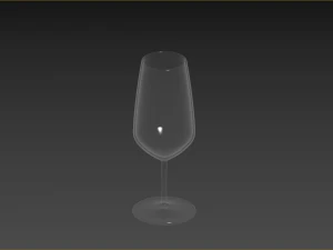 Flute Classic Champagne Glass 3D Model