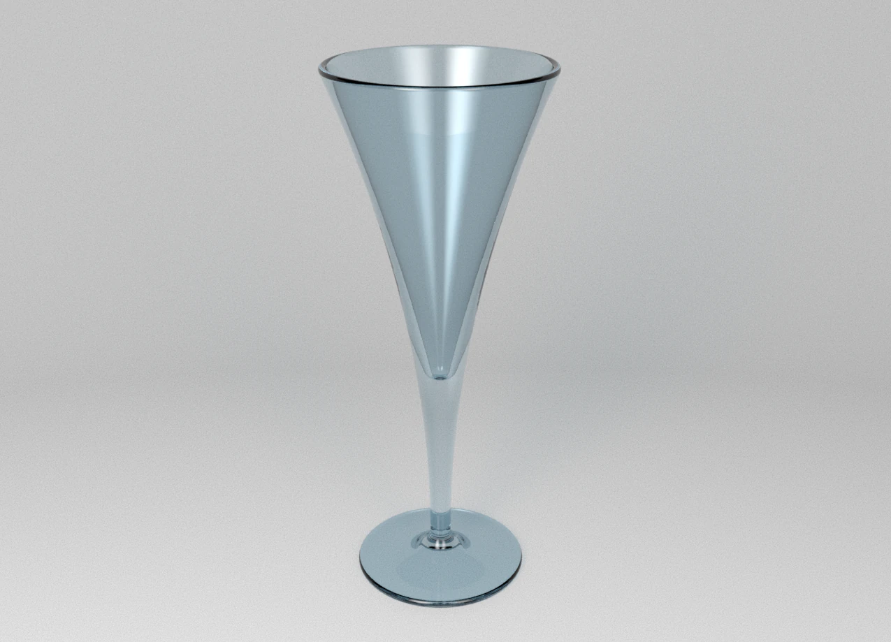 Trumpet Champagne Glass 3D Model .c4d .max .obj .3ds .fbx .stl .blend 