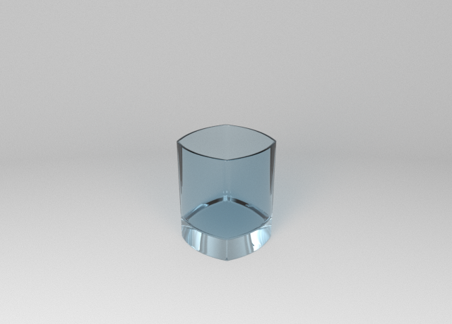 Old Fashioned Glass square 3D Модель .c4d .max .obj .3ds .fbx .stl .blend 