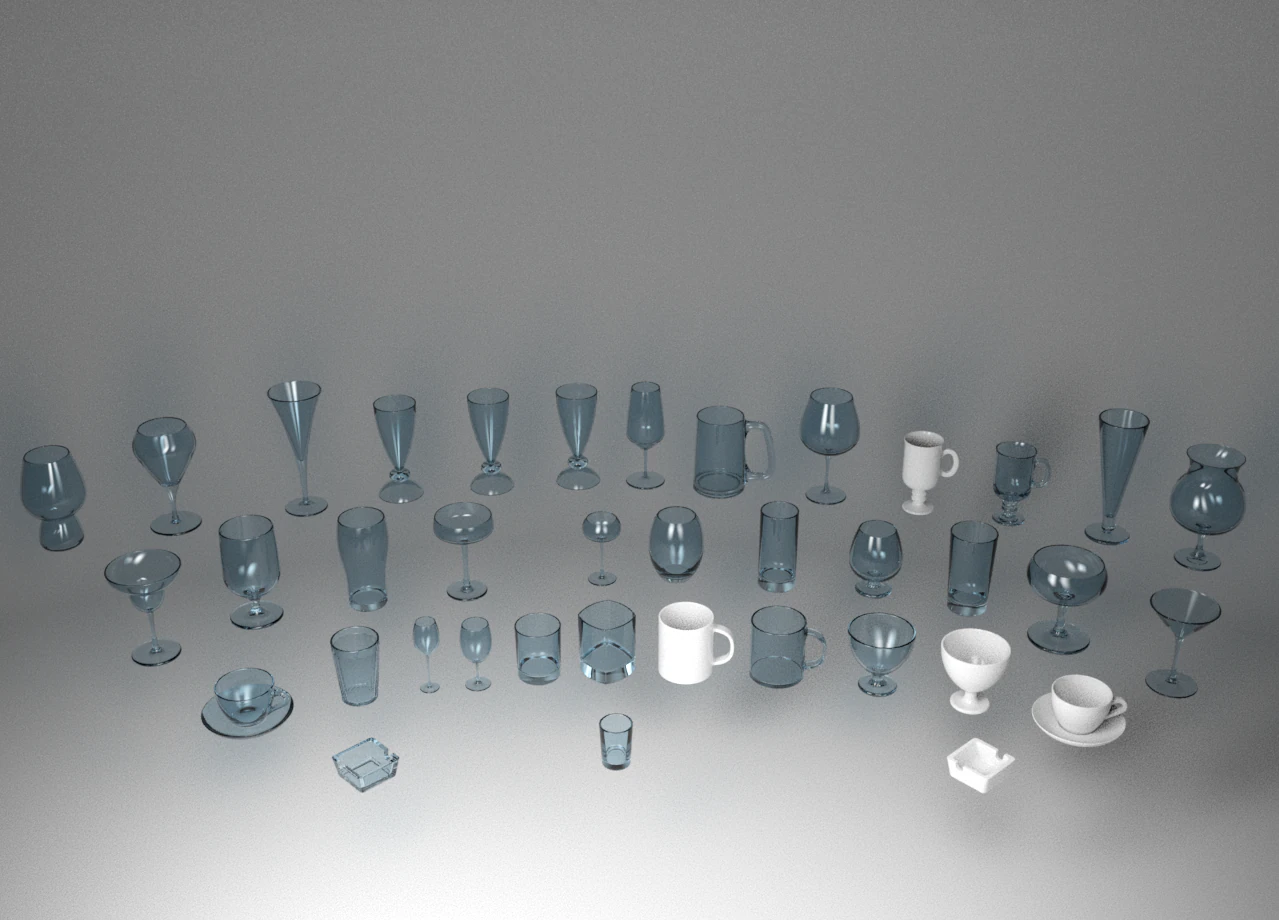 Large set of barware 3D Model .c4d .max .obj .3ds .fbx .stl .blend 