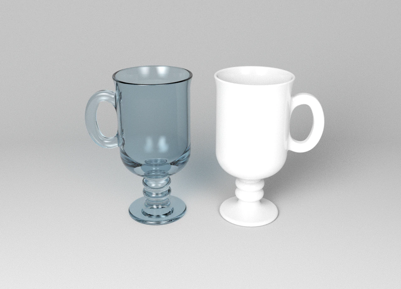 Set of Irish coffe glass 3D Model .c4d .max .obj .3ds .fbx .stl .blend 