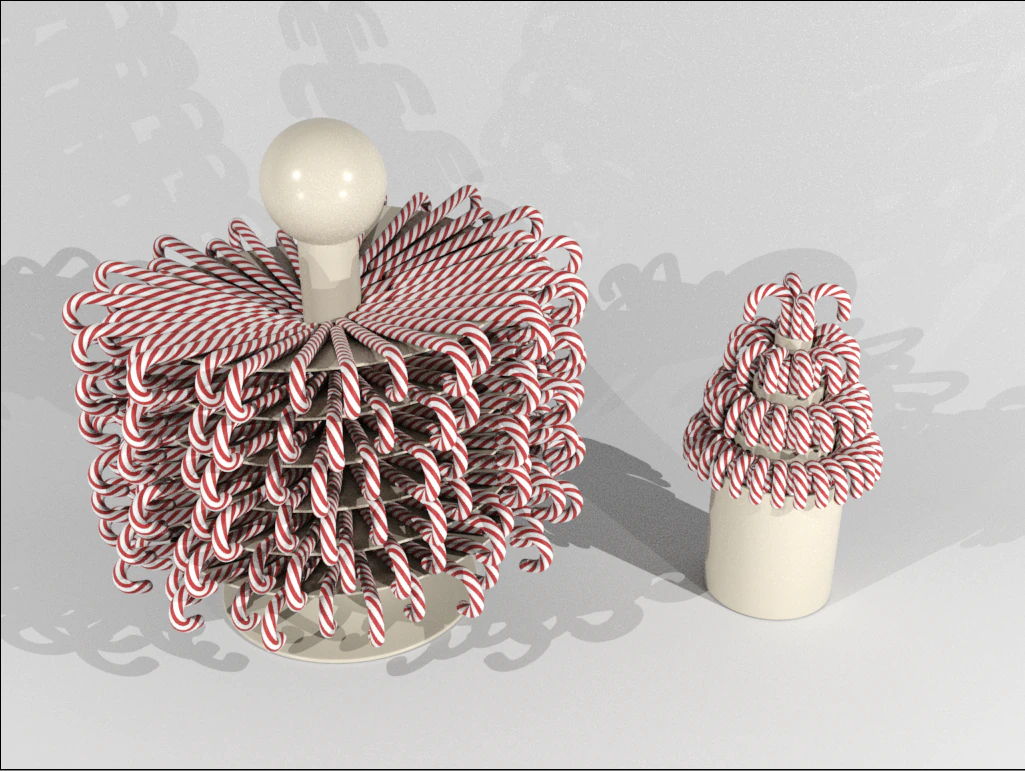Kit Vase For Caramel Canes 3D Model .c4d .max .obj .3ds .fbx .stl .blend 