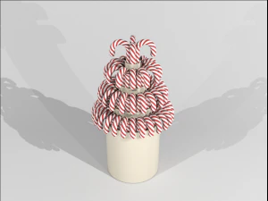 Kit Vase For Caramel Canes 3D Model