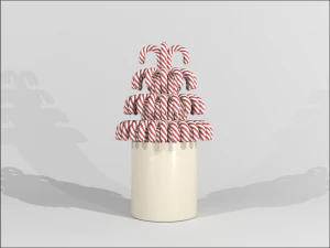 Kit Vase For Caramel Canes 3D Model