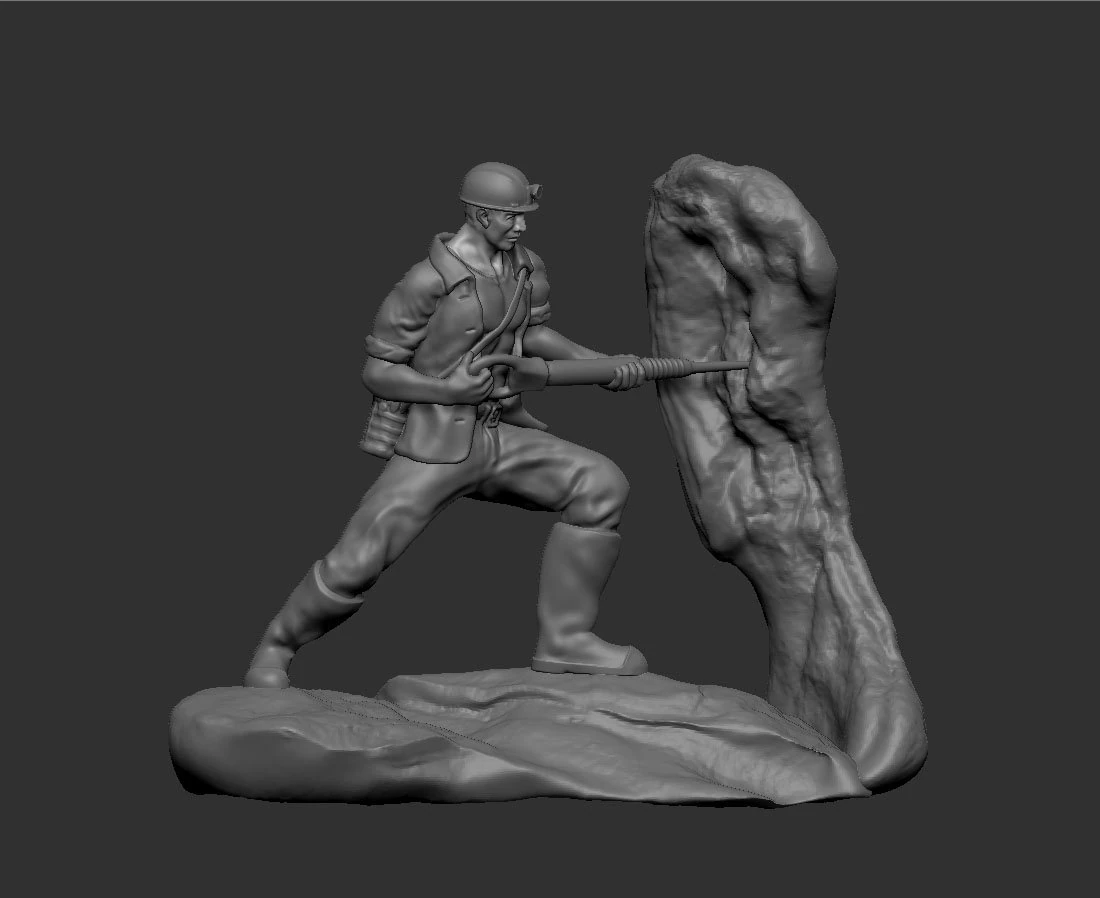 Miner 3D Print Model .c4d .max .obj .3ds .fbx .stl .blend 