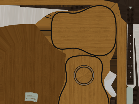 Guitar Acoustic 3D Model