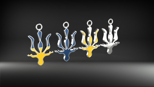 Ukrainian Trident Pendant 3D Model .c4d .max .obj .3ds .fbx .stl .blend 