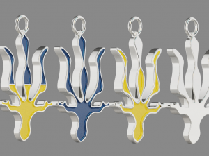 Ukrainian Trident Pendant 3D Model