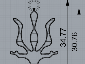 Ukrainian Trident Pendant 3D Model
