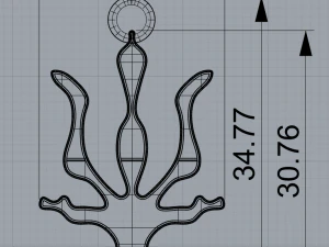 Ukrainian Trident Pendant 3D Model