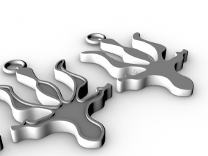 Ukrainian Trident Pendant 3D Model