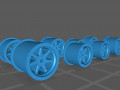 Hotwheels custom wheels a collection of 9 sizes 3D Print Models