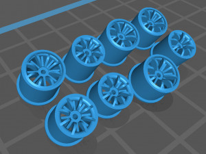 Hotwheels custom wheels a collection of 8 sizes 3D Print Models