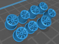 Hotwheels custom wheels a collection of 8 sizes 3D Print Models