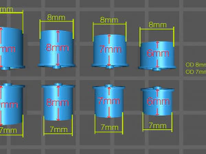 Hotwheels custom wheels OD 8mm OD 7mm 3D Print Model