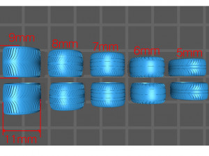 Hotwheels custom wheels tires set OD 11mm ID 8mm 3D 打印模型