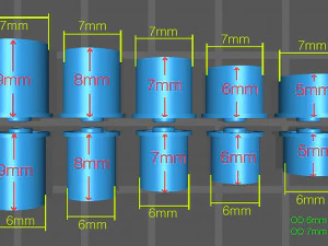 Hotwheels custom wheels OD 7mm OD 6mm 3D Print Model