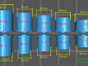 Hotwheels custom wheels OD 8mm OD 9mm 3D Print Model