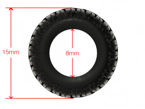 Hotwheels custom Off-Road Tires OD15mm ID8mm 3D Принт Модель