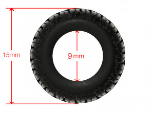 Hotwheels custom Off-Road Tires OD15mm ID9mm 3D Print Model