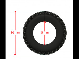Hotwheels custom Off-Road Tires OD16mm ID8mm 3Dプリントモデル