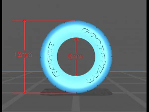 Hotwheels custom wheels tires set OD 12mm ID 6mm 3D Print Model