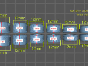 Hotwheels custom wheels tires set OD 12mm ID 6mm 3D Print Model