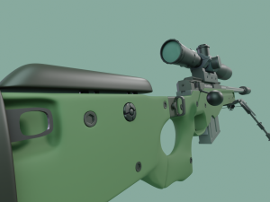 The sniper rifle L115A3 hAVE THE SCOPE AND BIPOD --- 3D Модель
