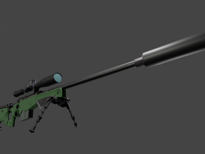 The sniper rifle L115A3 hAVE THE SCOPE AND BIPOD --- 3D Модель