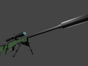 The sniper rifle L115A3 hAVE THE SCOPE AND BIPOD --- 3D Model