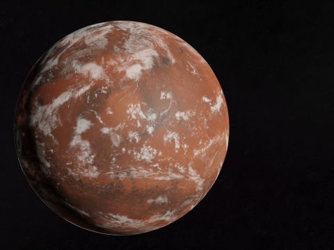 Mars with atmoshere Tatuin planetSTAR WARS trilogy Modelo 3D