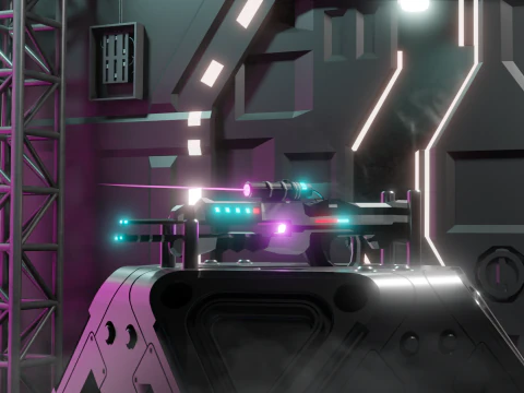 Pack of Models in Space Style 3D Model