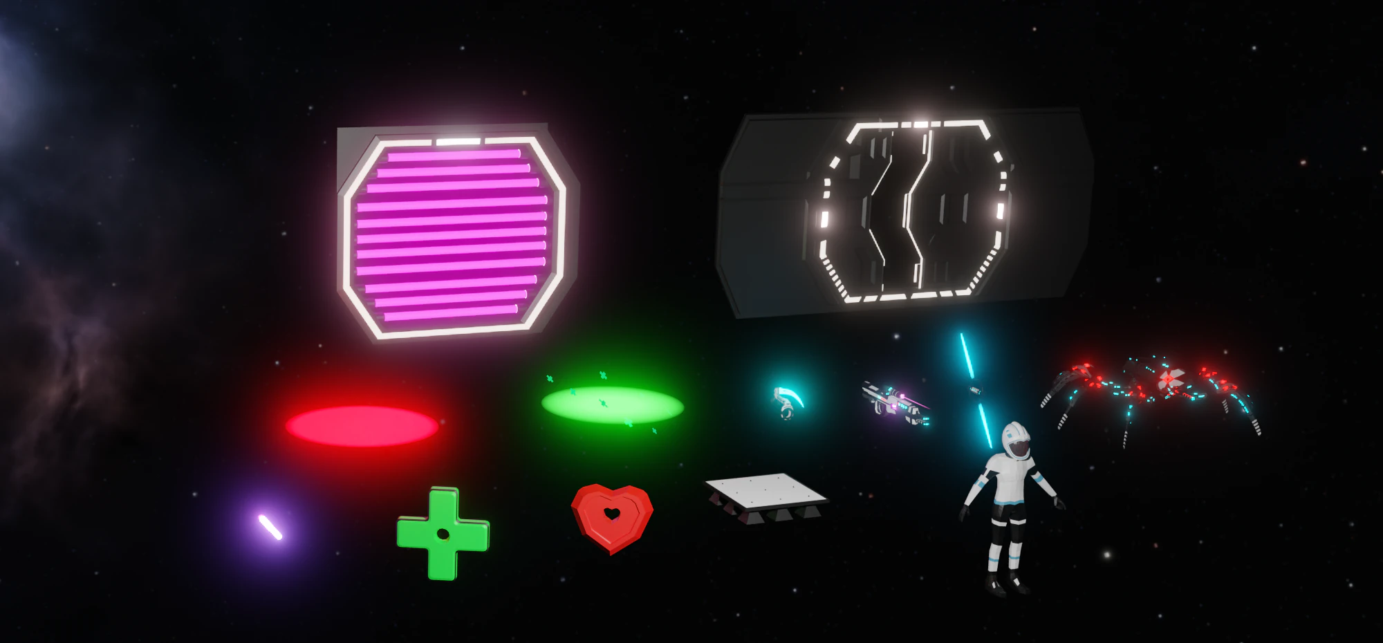 Pack of Models in Space Style 3D Model .c4d .max .obj .3ds .fbx .stl .blend 