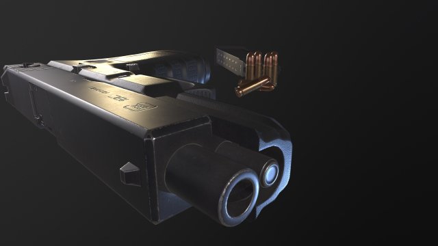 Glock 18C - Low-poly 3D Model .c4d .max .obj .3ds .fbx .stl .blend 