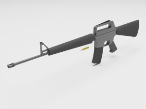 Low poly M16 3D Model