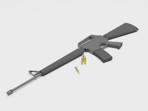 Low poly M16 Modèle 3D