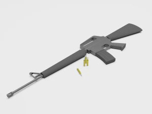 Low poly M16 3D Model
