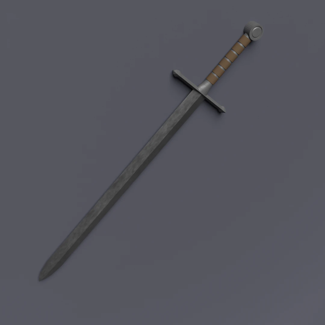 Low poly sword 3D Model .c4d .max .obj .3ds .fbx .stl .blend 