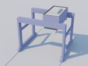 Low poly container terminal 3D Model