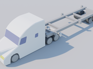 Low poly container terminal 3D Model