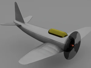 Low poly plane 3D Model