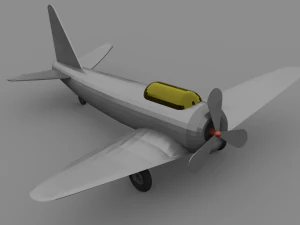 Low poly plane 3D Model