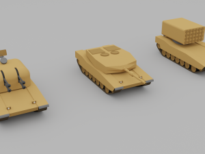 Low poly armored vehicles 3D Model