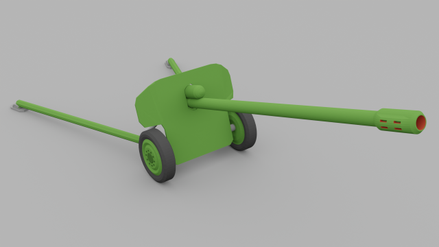 Low poly artillery gvn 3D Model .c4d .max .obj .3ds .fbx .stl .blend